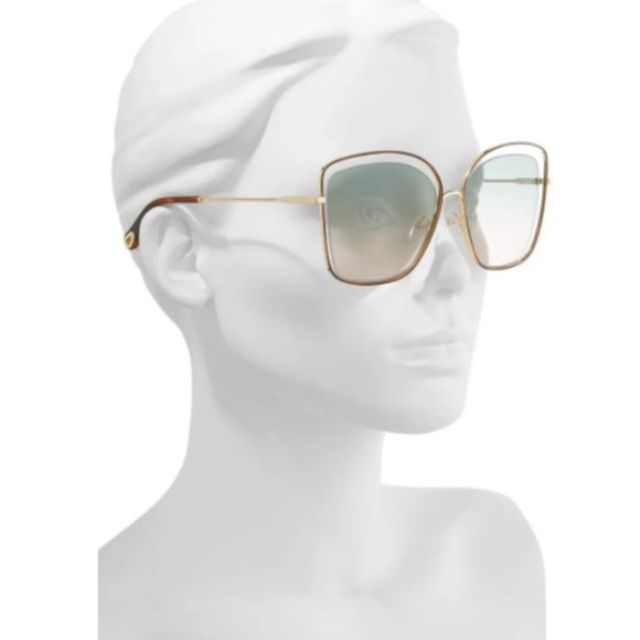 Chloe Gold Frame Sunglasses with Gradient Lenses - Picture 1 of 14